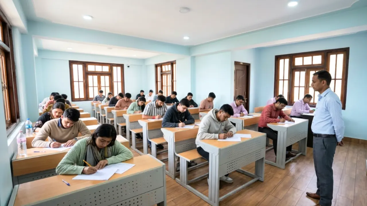 Students writing an examination